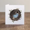 Cottontails Baby Cards*Asleep in a Nest Card
