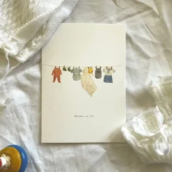 Cottontails Baby Cards*Baby clothes washing line card 'Mama to Be'