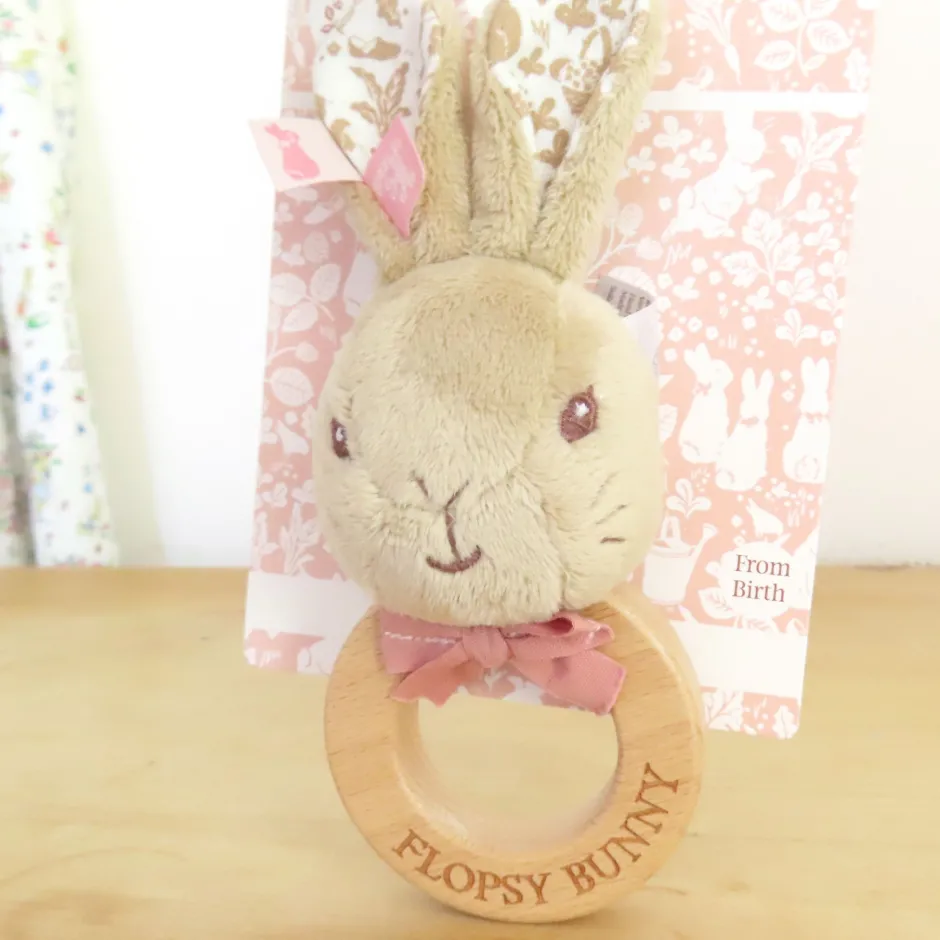 Cottontails Baby Bunnies For Babies|Comforters & Rattles*Beatrix Potter Flopsy Bunny Ring Rattle