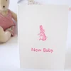 Cottontails Baby Cards|Bunny Cards & Stationery*Cottontails New Baby card - pink