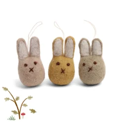 Cottontails Baby Felt Bunnies|Handmade Felt*En Gry & Sif - handmade trio of bunnies