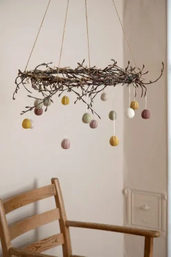 Cottontails Baby Handmade Felt*En Gry & Sif - three handmade felt embroidered eggs