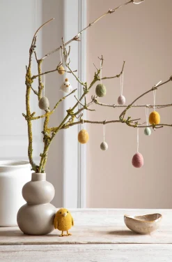Cottontails Baby Handmade Felt*En Gry & Sif - three handmade felt embroidered eggs