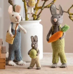 Cottontails Baby Soft Toy Bunnies|Handmade Felt*En Gry & Sif little grey hare - romper & carrot