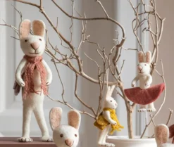 Cottontails Baby Felt Bunnies|Soft Toy Bunnies*En Gry & Sif little grey rabbit - yellow dress