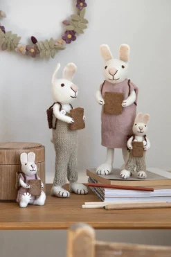 Cottontails Baby Felt Bunnies|Soft Toy Bunnies*En Gry & Sif little white hare - school girl