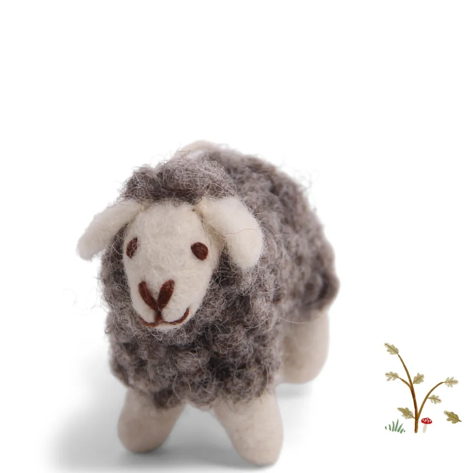 Cottontails Baby Handmade Felt*En Gry & Sif little woolly sheep - grey