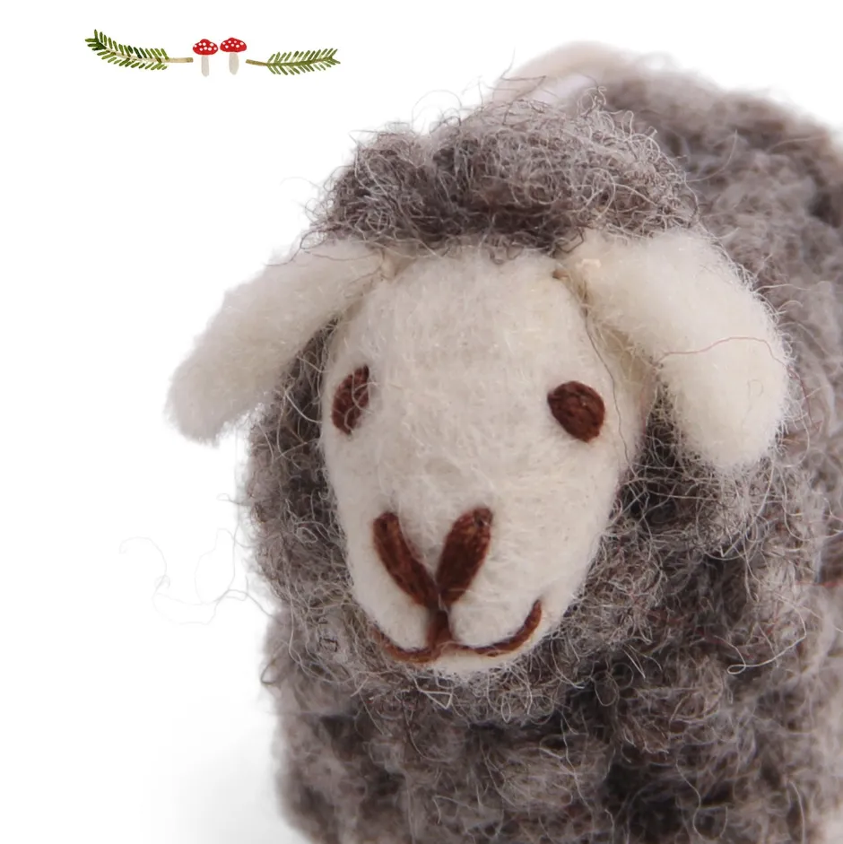 Cottontails Baby Handmade Felt*En Gry & Sif little woolly sheep - grey