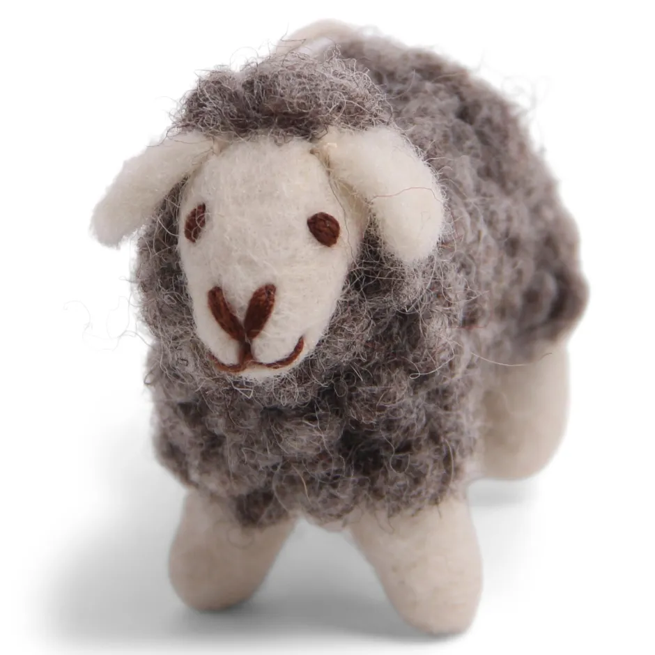 Cottontails Baby Handmade Felt*En Gry & Sif little woolly sheep - grey