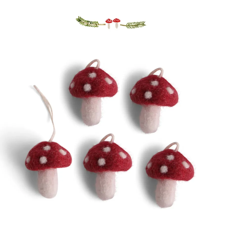 Cottontails Baby Handmade Felt*En Gry & Sif mini toadstools - set of five