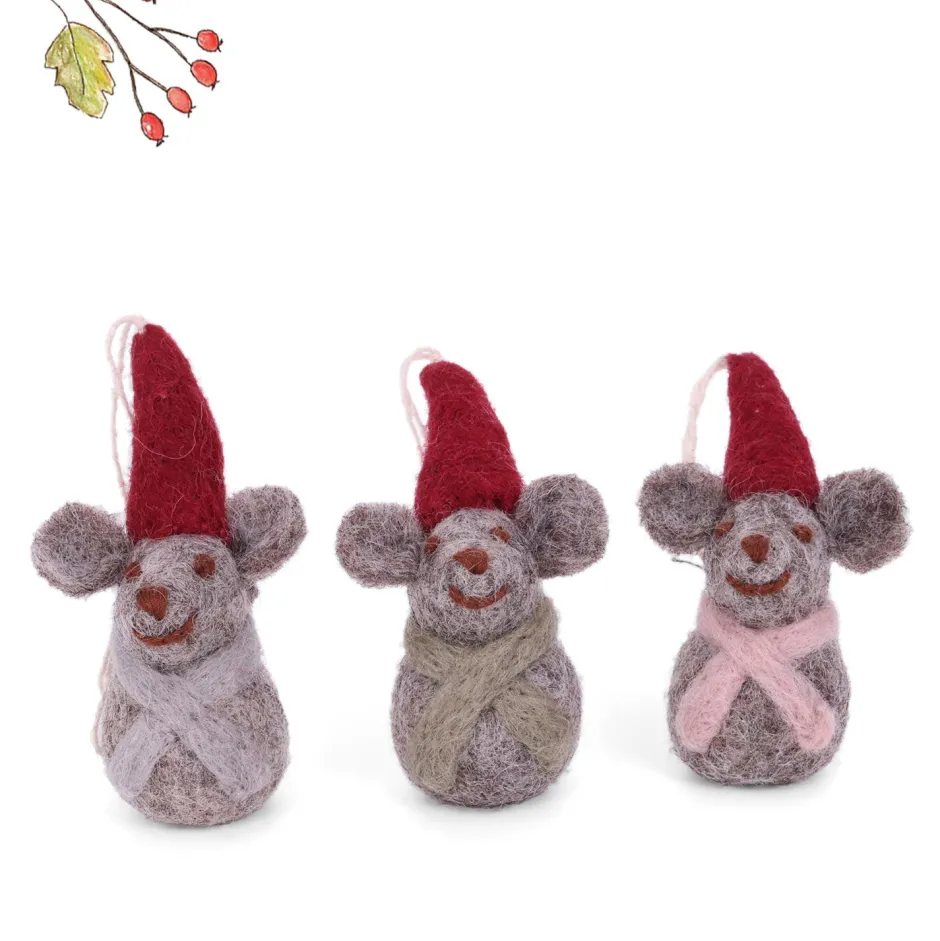 Cottontails Baby Handmade Felt*En Gry & Sif trio of mouse babies