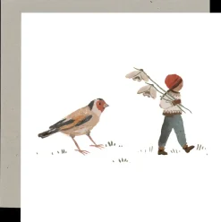 Cottontails Baby Cards*Goldfinch and Snowdrops Card