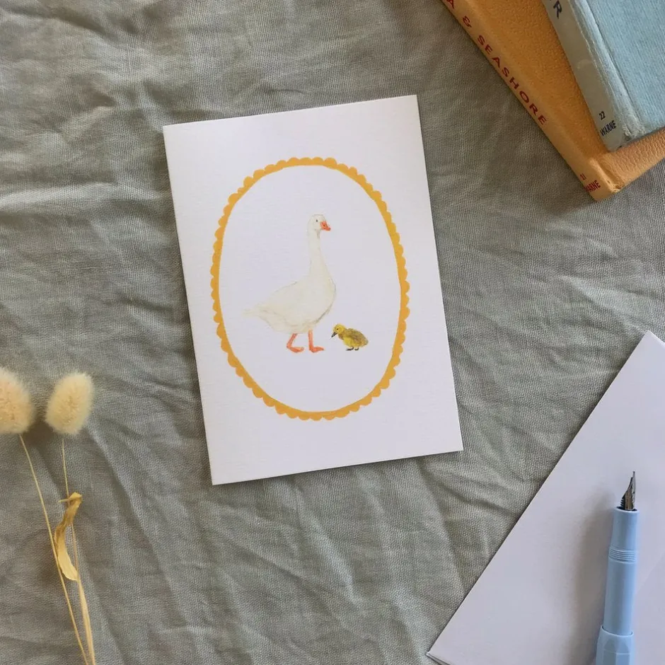 Cottontails Baby Cards*Goose & gosling card