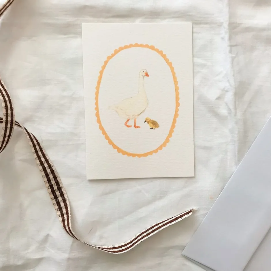 Cottontails Baby Cards*Goose & gosling card