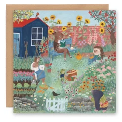 Cottontails Baby Cards*Greeting Card - Gardening Animals