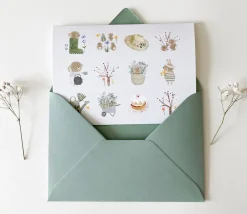 Cottontails Baby Stickers & Stationery|Cards*Handmade Card & Stickers - Spring Bunnies