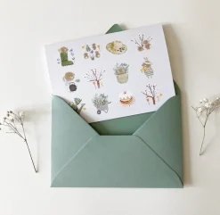 Cottontails Baby Stickers & Stationery|Cards*Handmade Card & Stickers - Spring Bunnies