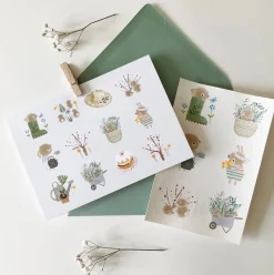 Cottontails Baby Stickers & Stationery|Cards*Handmade Card & Stickers - Spring Bunnies