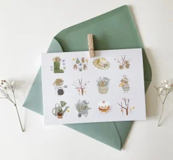 Cottontails Baby Stickers & Stationery|Cards*Handmade Card & Stickers - Spring Bunnies