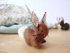 Cottontails Baby Felt Bunnies|Soft Toy Bunnies*Handmade little felt rabbit - brown