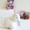Cottontails Baby Felt Bunnies|Soft Toy Bunnies*Handmade little felt rabbit - white