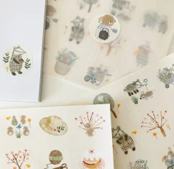 Cottontails Baby Stickers & Stationery|Craft & Stickers*Handmade Paper Stickers - Spring