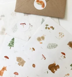 Cottontails Baby Stickers & Stationery|Craft & Stickers*Handmade Paper stickers - White Woodland
