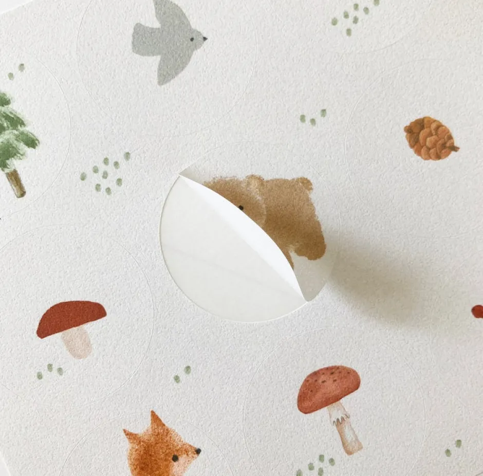 Cottontails Baby Stickers & Stationery|Craft & Stickers*Handmade Paper stickers - White Woodland