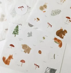 Cottontails Baby Stickers & Stationery|Craft & Stickers*Handmade Paper stickers - White Woodland