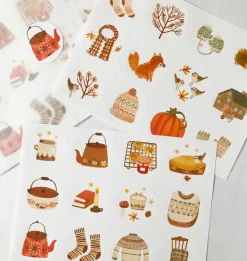 Cottontails Baby Stickers & Stationery|Craft & Stickers*Handmade Paper Stickers - Autumn