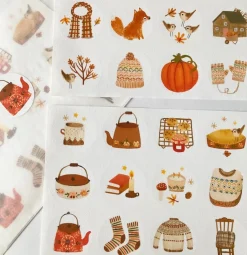 Cottontails Baby Stickers & Stationery|Craft & Stickers*Handmade Paper Stickers - Autumn