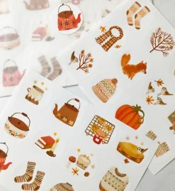 Cottontails Baby Stickers & Stationery|Craft & Stickers*Handmade Paper Stickers - Autumn