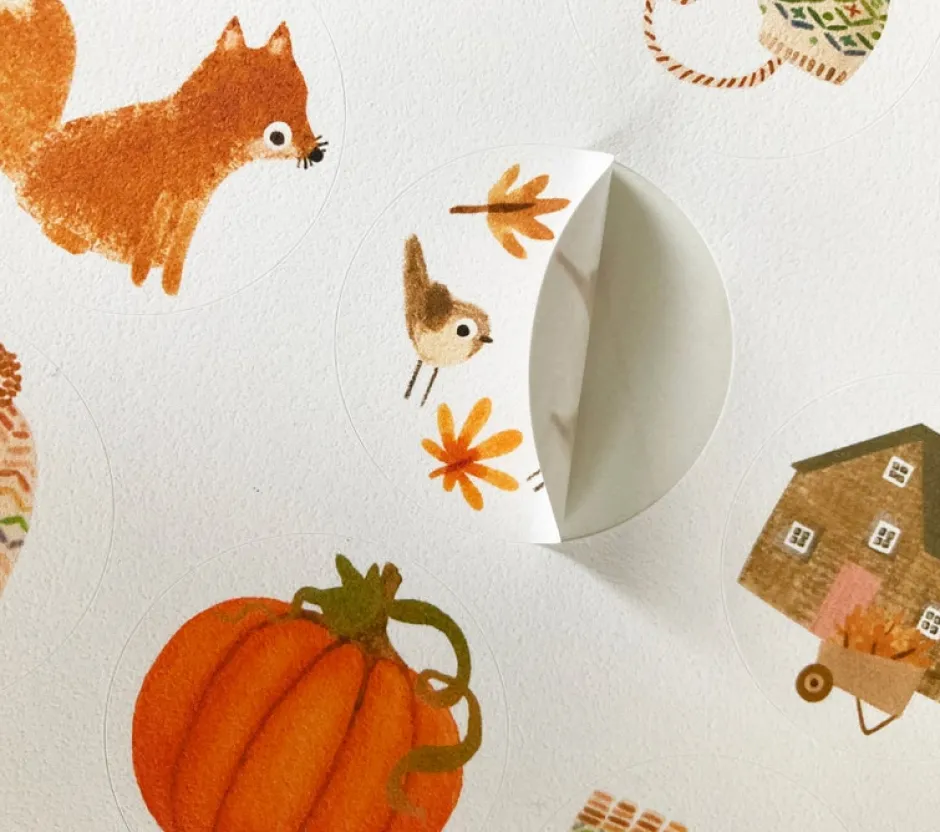 Cottontails Baby Stickers & Stationery|Craft & Stickers*Handmade Paper Stickers - Autumn