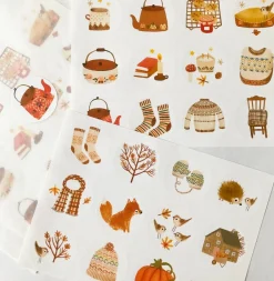 Cottontails Baby Stickers & Stationery|Craft & Stickers*Handmade Paper Stickers - Autumn