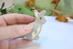 Cottontails Baby Wooden Bunnies|Wooden Toys*Little wooden woodland animal - grey rabbit