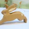 Cottontails Baby Wooden Bunnies|Wooden Toys*Little wooden woodland animal - leaping hare
