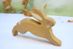 Cottontails Baby Wooden Bunnies|Wooden Toys*Little wooden woodland animal - leaping hare