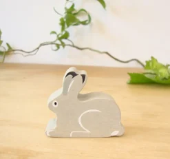 Cottontails Baby Wooden Bunnies|Wooden Toys*Little wooden woodland animal - snow hare