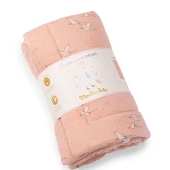 Cottontails Baby Clothing & Nursery*Moulin Roty Pink Swans Baby Quilt 90cm