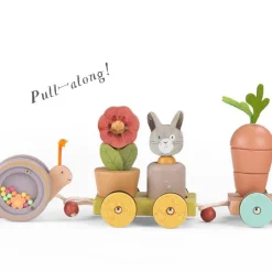 Cottontails Baby Wooden Bunnies|Wooden Toys*Moulin Roty Three Rabbits Pull-along Wooden Train