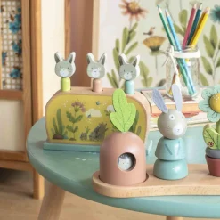 Cottontails Baby Wooden Bunnies|Wooden Toys*Moulin Roty Three Rabbits Wooden Stacking Toy
