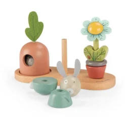 Cottontails Baby Wooden Bunnies|Wooden Toys*Moulin Roty Three Rabbits Wooden Stacking Toy