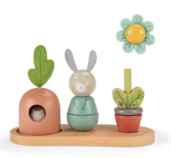 Cottontails Baby Wooden Bunnies|Wooden Toys*Moulin Roty Three Rabbits Wooden Stacking Toy