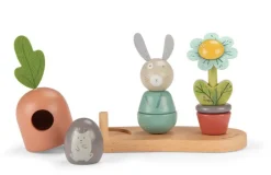 Cottontails Baby Wooden Bunnies|Wooden Toys*Moulin Roty Three Rabbits Wooden Stacking Toy
