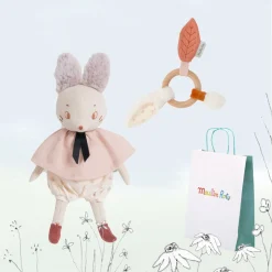 Cottontails Baby Bunnies For Babies|Comforters & Rattles*New Baby Gift-wrapped Set - bunny ears