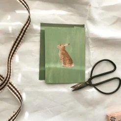 Cottontails Baby Cards|Bunny Cards & Stationery*Petite bunny card - green