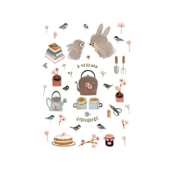 Cottontails Baby Cards|Bunny Cards & Stationery*Postcard & Envelope - Bunny Teatime