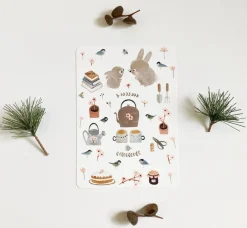 Cottontails Baby Cards|Bunny Cards & Stationery*Postcard & Envelope - Bunny Teatime