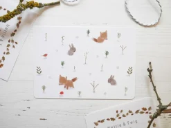Cottontails Baby Cards|Bunny Cards & Stationery*Postcard & Envelope - Fox & Bunny Woodland