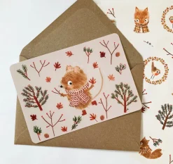 Cottontails Baby Cards*Postcard & Envelope - Harvest Mouse